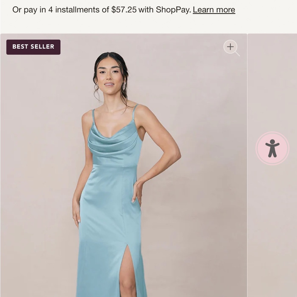 Revelry Light Blue Satin Cowl Neck Maxi Dress size 4 worn once